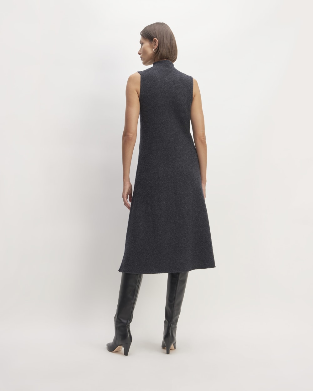 The Cozy-Stretch Sleeveless Midi Dress | Charcoal - Image 6