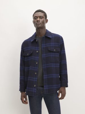 The ReWool? Oversized Shirt Jacket | Blue / Navy