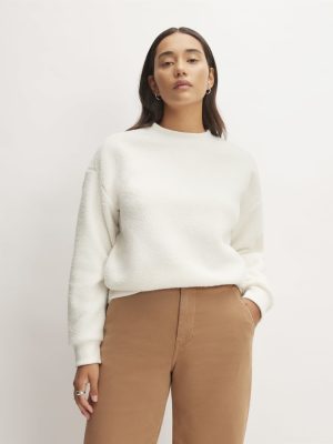 The ReNew Fleece Oversized Crew | Bone