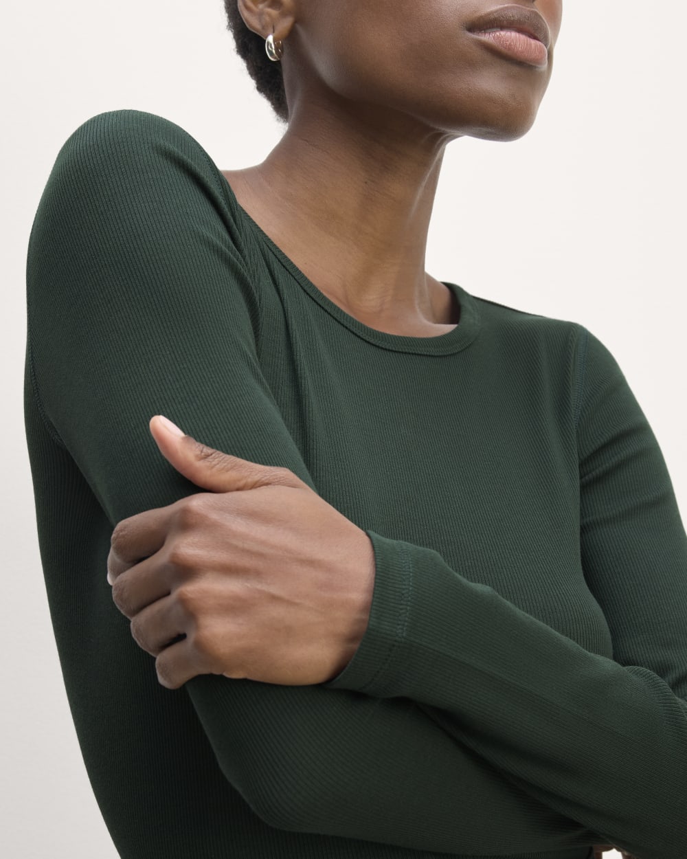 The Luxe Rib Long-Sleeve Crew | Scarab - Image 3