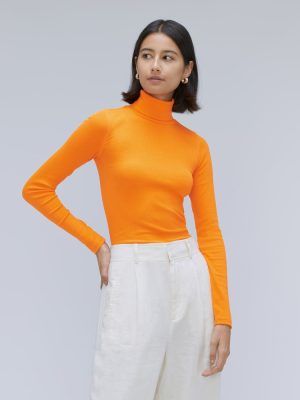 The Luxe Micro-Rib Turtleneck | Turmeric
