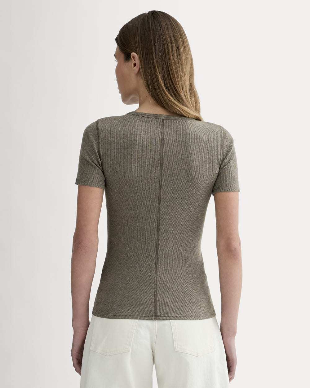 The Luxe Rib Crew | Heathered Fatigue - Image 4