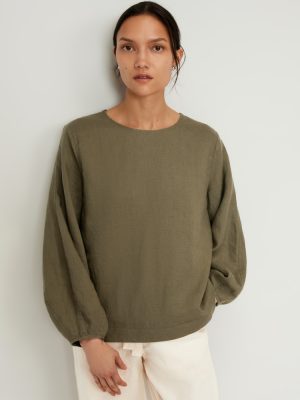 The Linen Long-Sleeve Top | Kalamata