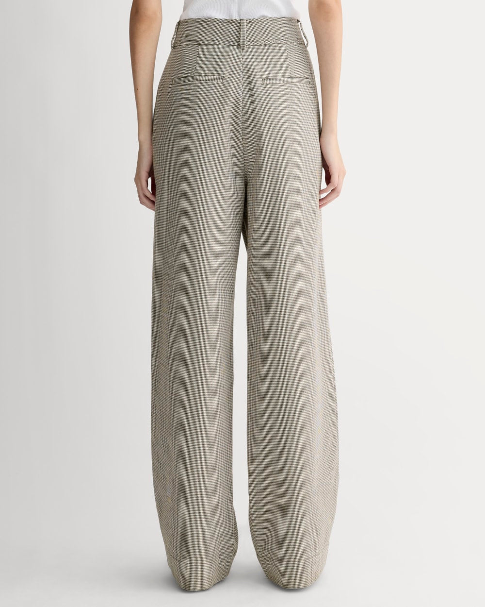 The Draper Pleated Pant in Buttersmooth | Deep Taupe Mini Gingham | 30 Inseam - Image 5