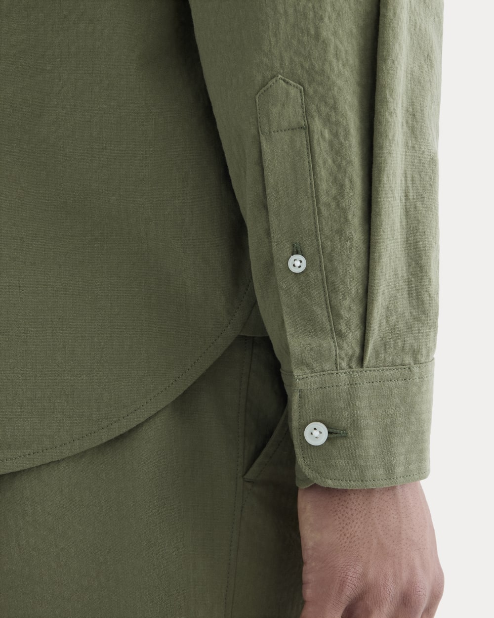 The Seersucker Long-Sleeve Shirt | Lichen Green - Image 4