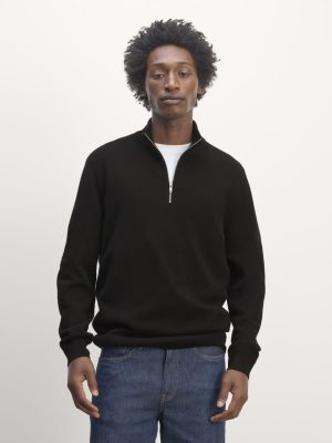 The Quarter-Zip in Cashmere | Black