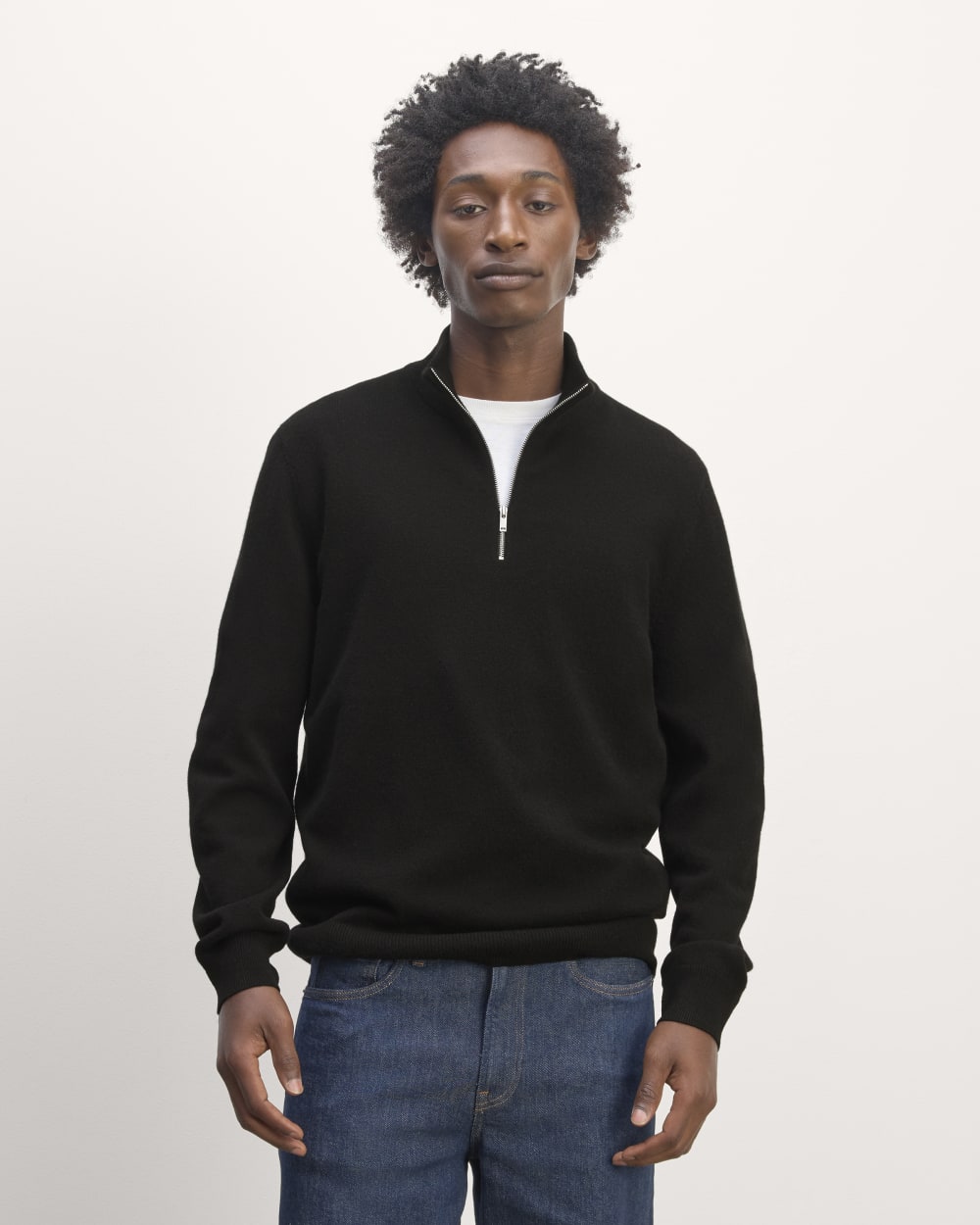 The Quarter-Zip in Cashmere | Black