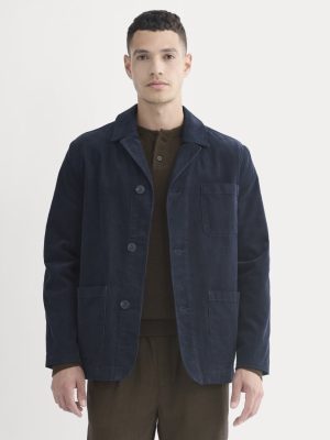 Fine Wale Corduroy Chore Blazer | Navy