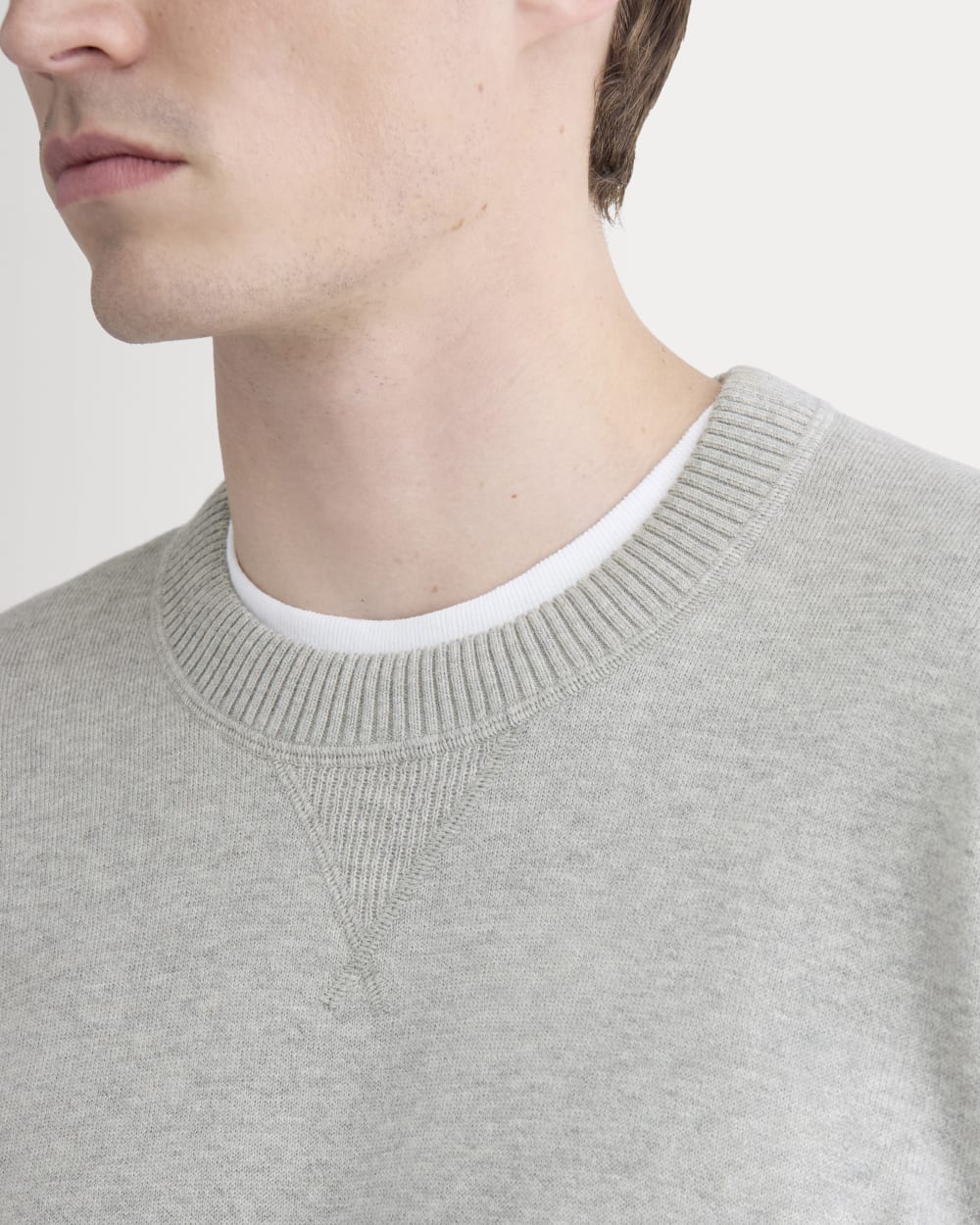 Luxe Merino Double-Knit Sweater | Heathered Grey - Image 4