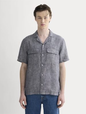 The Resort Shirt in Linen | Navy Chambray