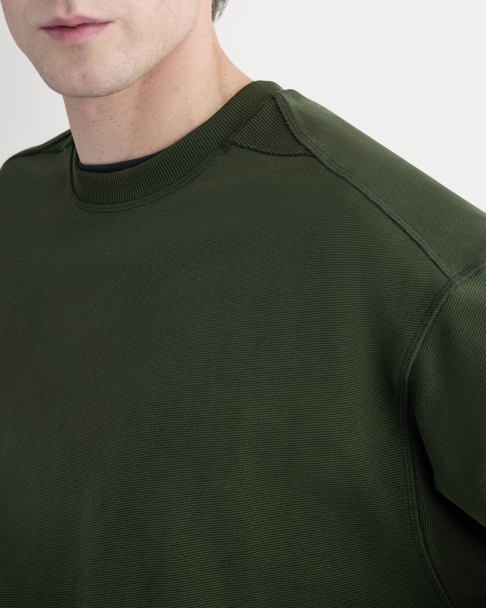 Twill Terry Jacquard Crew Sweatshirt | Dark Forest - Image 4