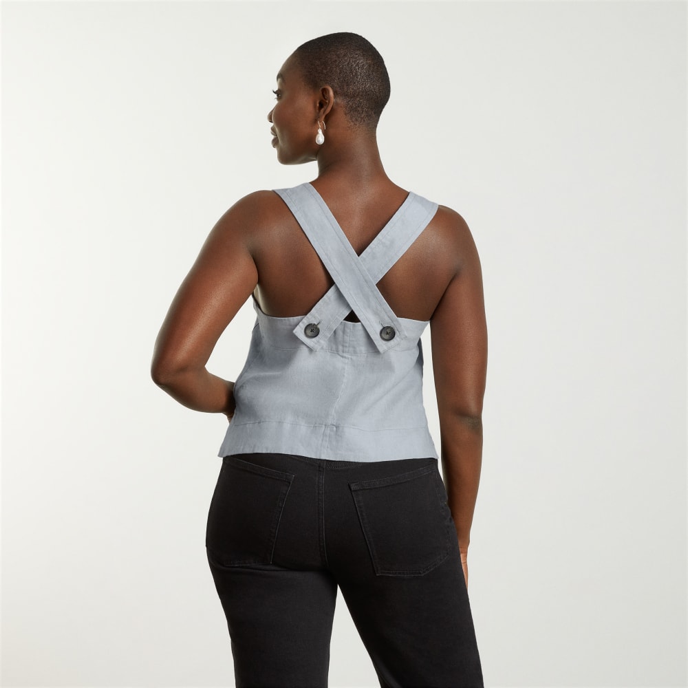 The Apron Linen Tank | Sky - Image 3