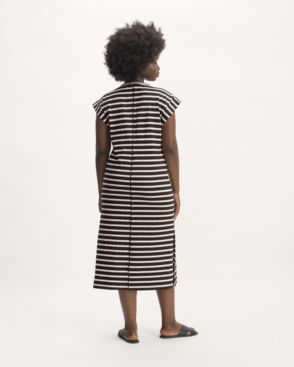 The Muscle Tee Midi Dress | Black / Bone - Image 6