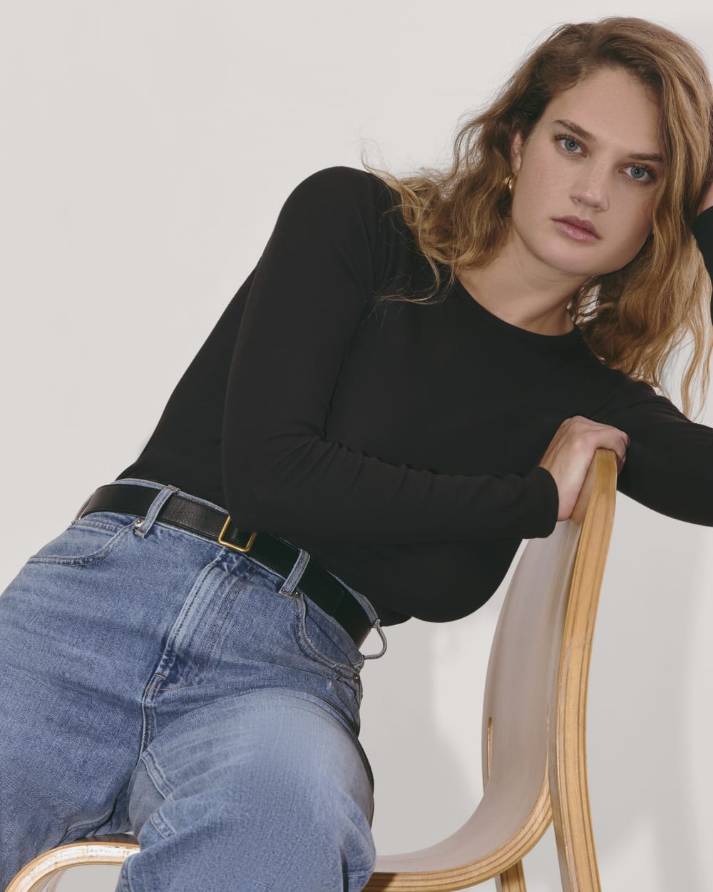 The Luxe Rib Long-Sleeve Crew | Black - Image 4