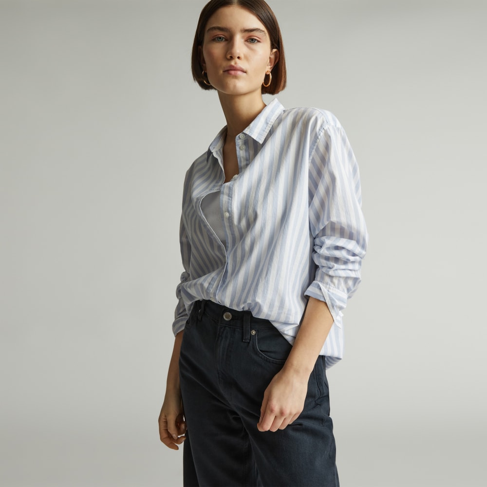 The Must-Have Shirt in Silky Cotton | Periwinkle / White