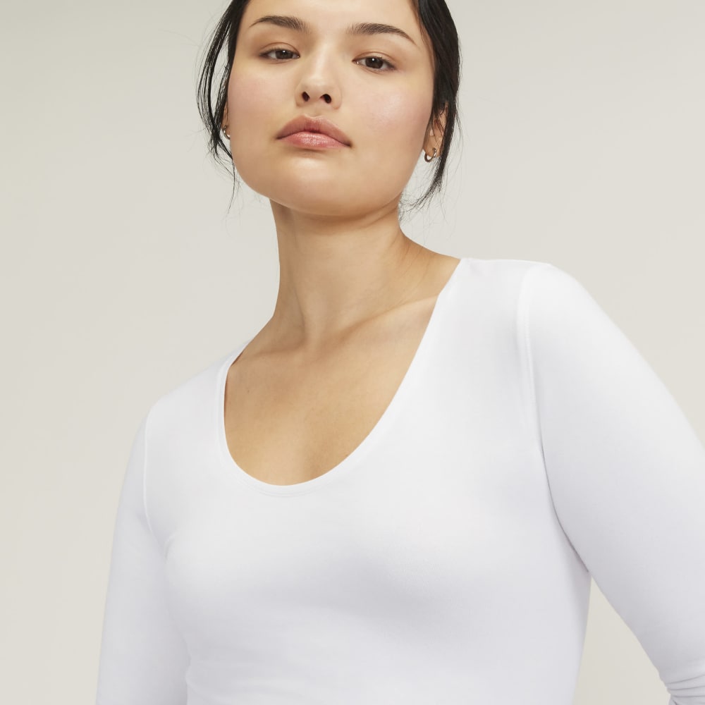 The Supima® Form Ballet Neck Tee | White - Image 4