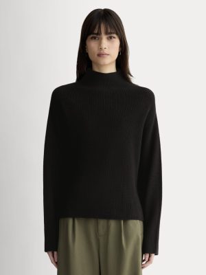 The Slouchy Funnel Neck in Everyday Cotton | Black