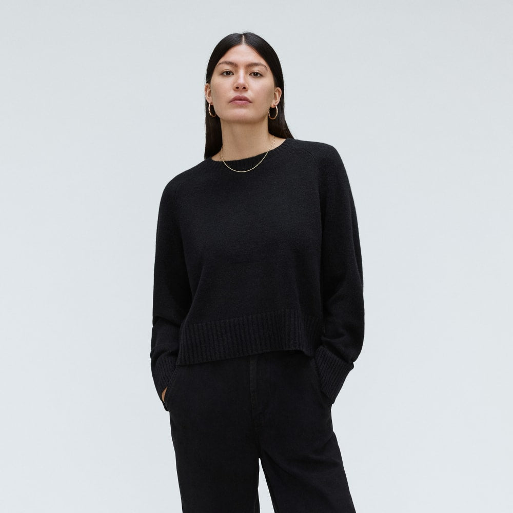 The Cashmere Boxy Crew | Black - Image 7