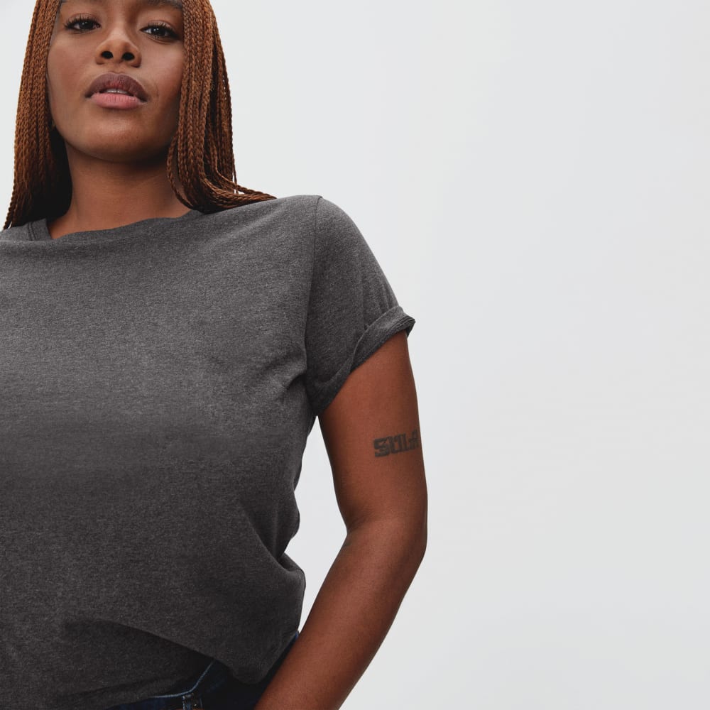 The Organic Cotton Box-Cut Pocket Tee | Charcoal | No Pocket - Image 3