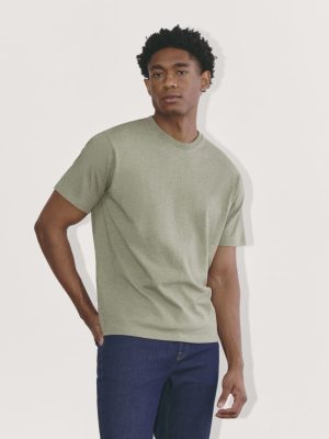 The Premium-Weight Relaxed Crew | Uniform | Heather Sage Green