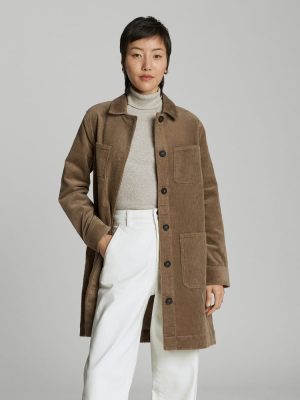 The Corduroy Long Shirt Jacket | Toasted Coconut