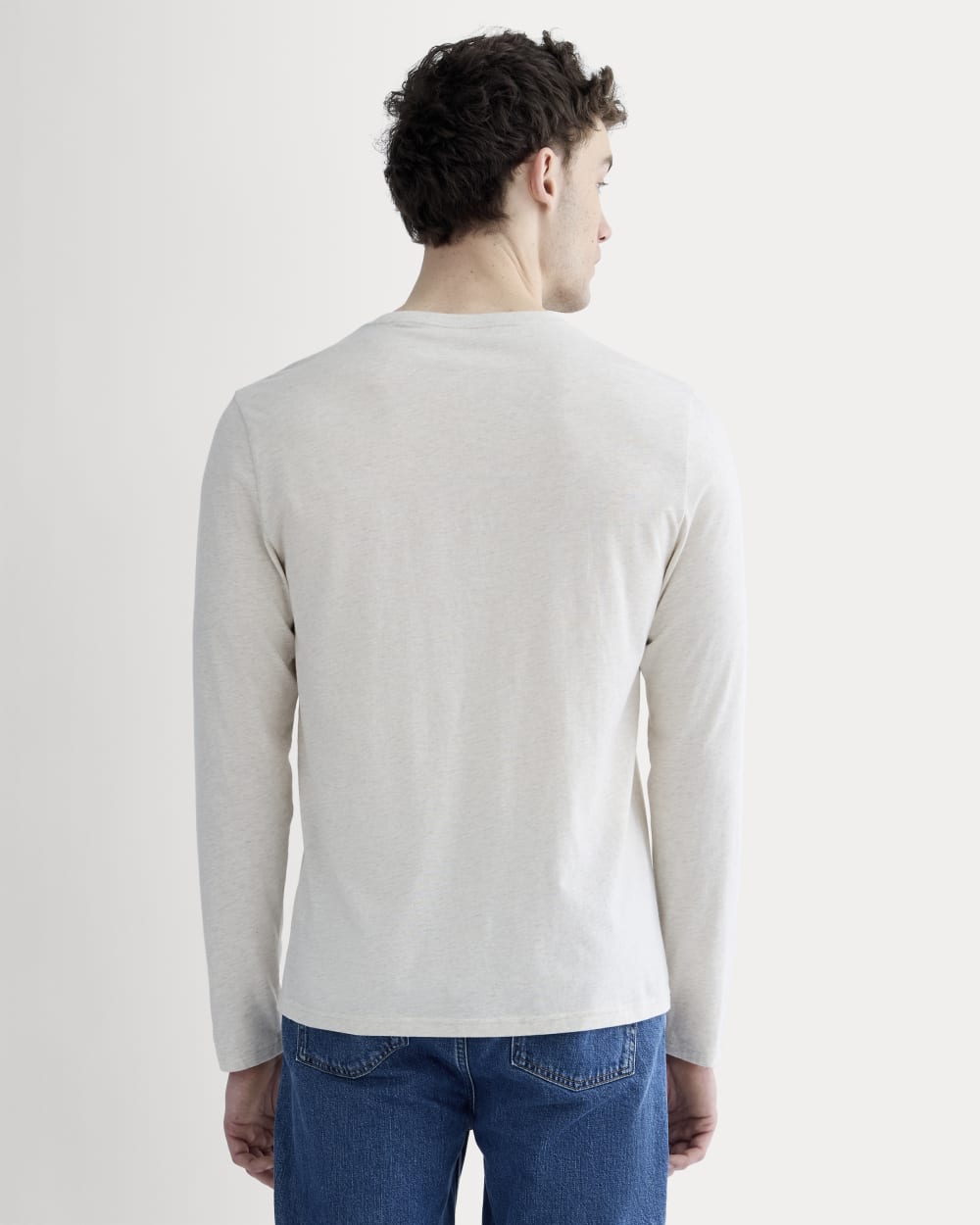 The Essential Organic Long-Sleeve Tee | Heathered Oat - Image 4
