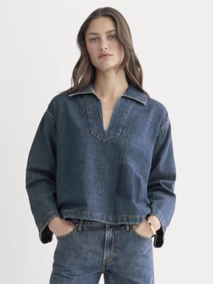The Cropped Denim Tunic | Tungsten Blue Stone