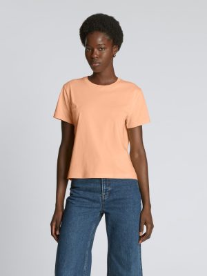 The Box-Cut Tee in Essential Cotton | Apricot | No Pocket
