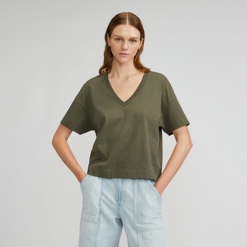 The Organic Cotton Slouchy V-Neck | Kalamata