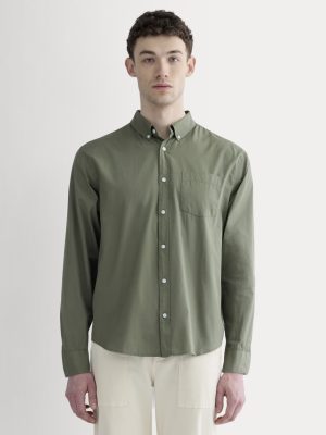 The Washed Poplin Shirt | Lichen Green