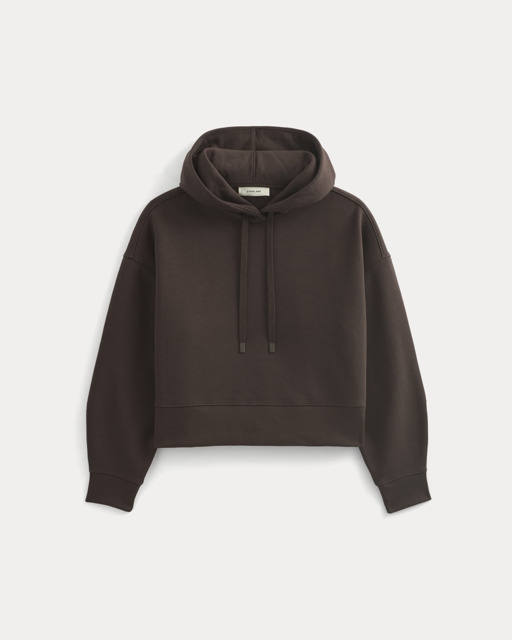 Cropped Luxe Fleece Hoodie | Dark Chocolate - Image 2