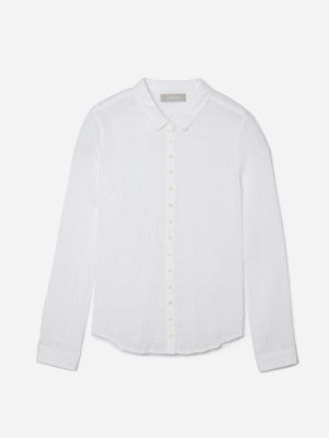 The Button Smock Top | White