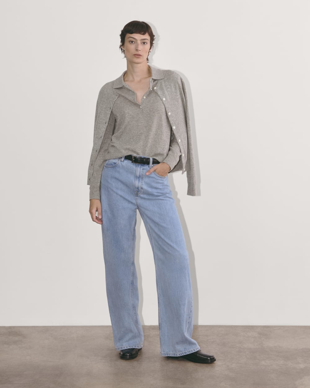 The Classic Polo in Cashmere | Light Heather Grey - Image 3