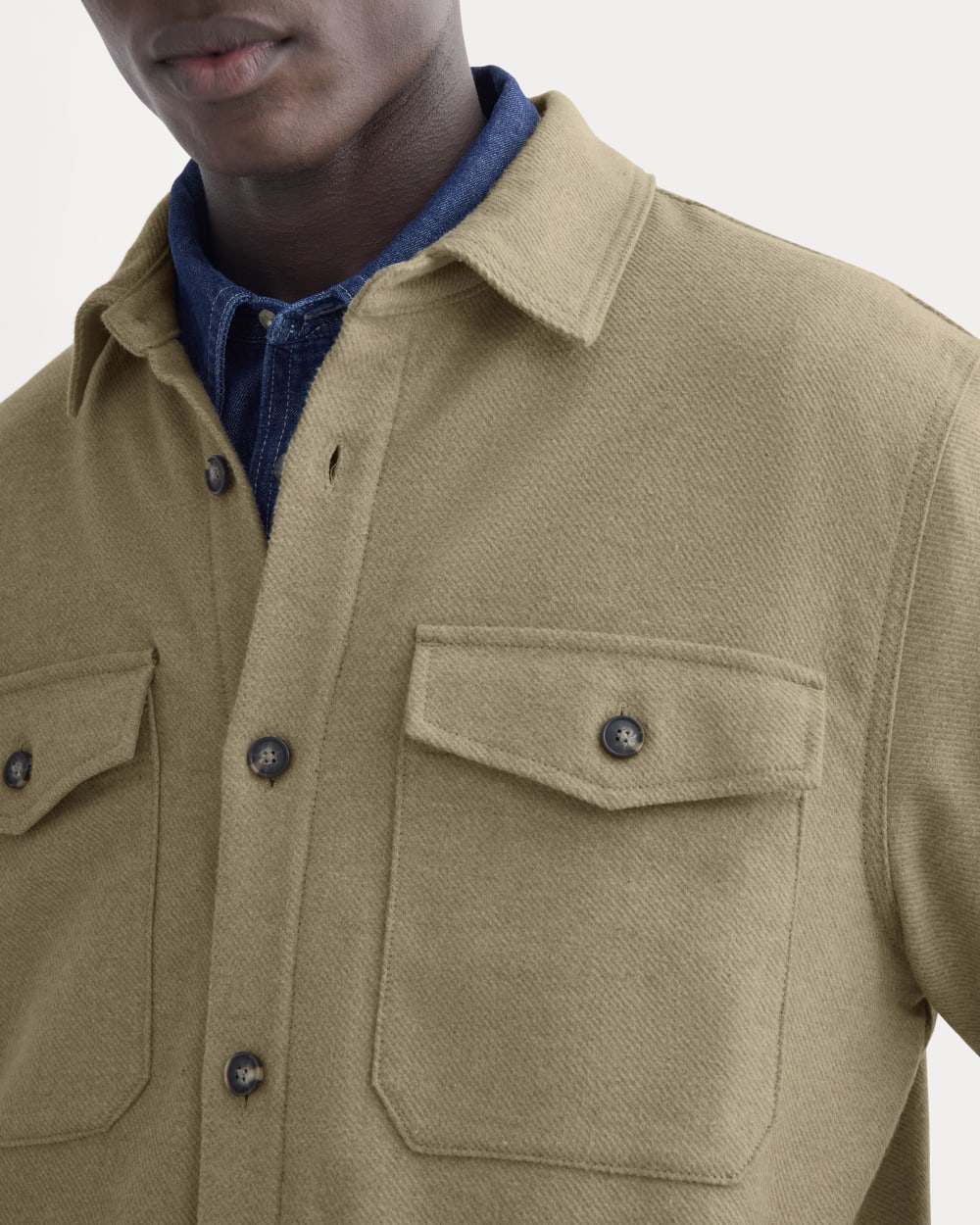 Heavyweight Waffle Twill Overshirt | Dark Heathered Camel - Image 4