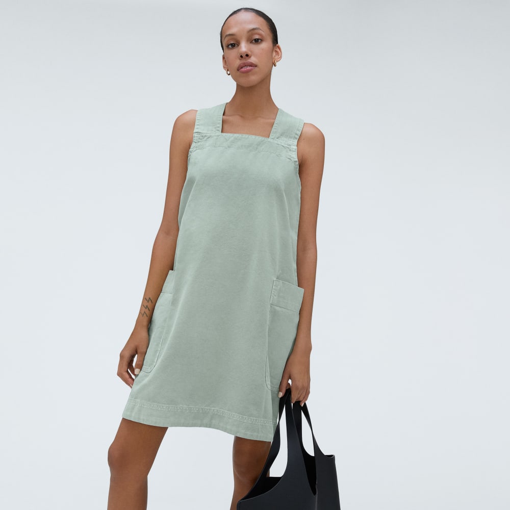 The Cross-Back Apron Mini Dress | Sea Glass - Image 5