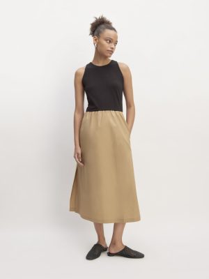 The Supima? High-Neck Riviera Dress | Black / Tiger's Eye