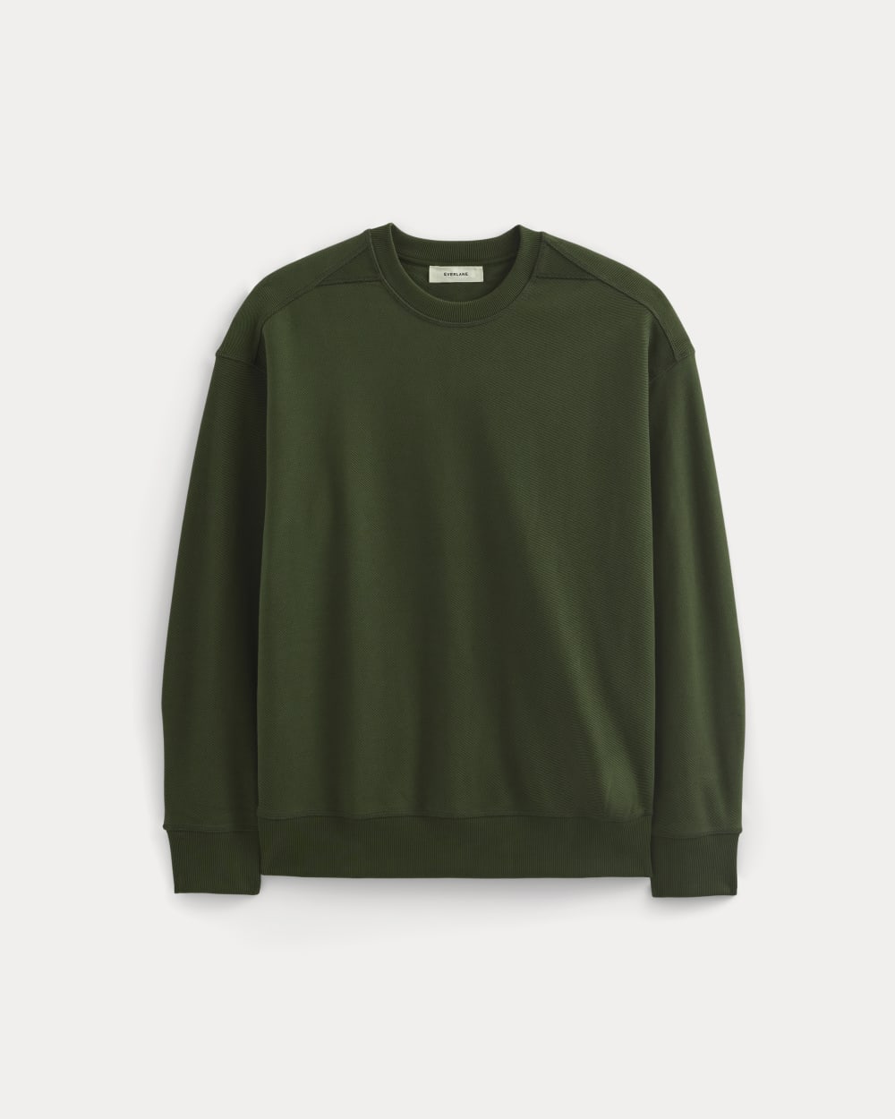 Twill Terry Jacquard Crew Sweatshirt | Dark Forest - Image 2