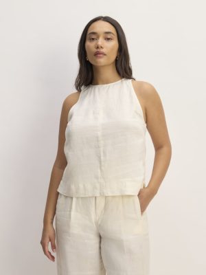The Linen High-Neck Tank | Bone