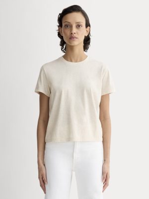 The Box-Cut Tee in Essential Cotton | Heathered Oat | No Pocket