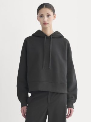 Cropped Luxe Fleece Hoodie | Black
