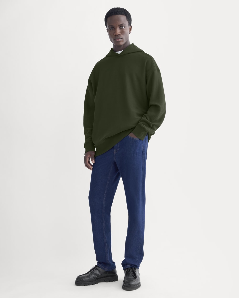 Twill Terry Jacquard Hoodie | Dark Forest - Image 3