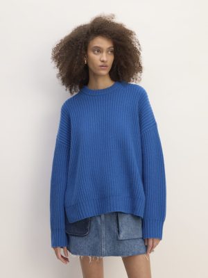 The Everlane x Marques' Almeida Oversized Cashmere Crew | Lapis Blue