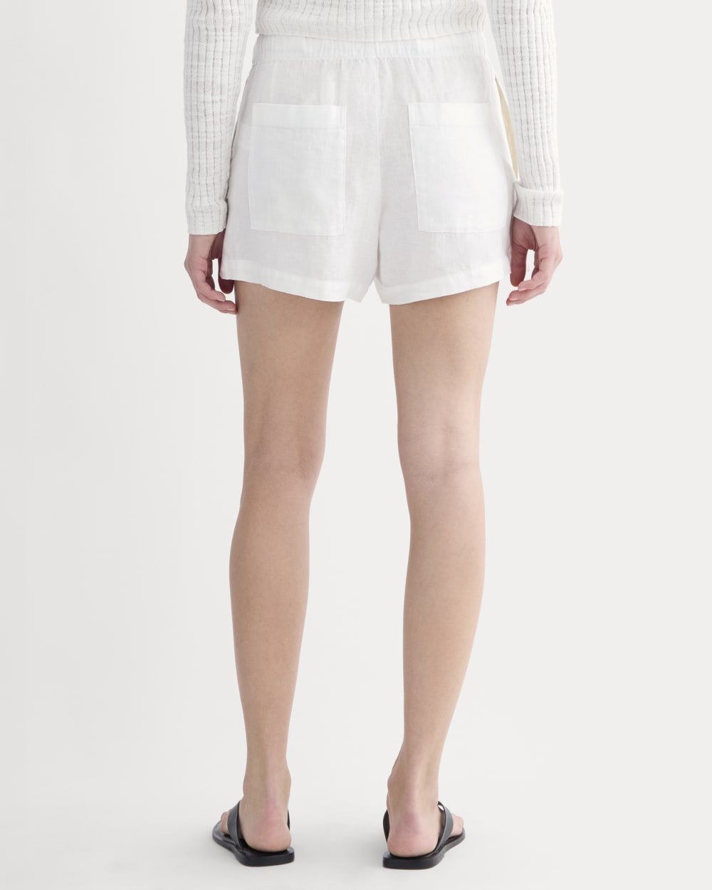 The Drawstring Boxer Short in Linen | White - Image 5
