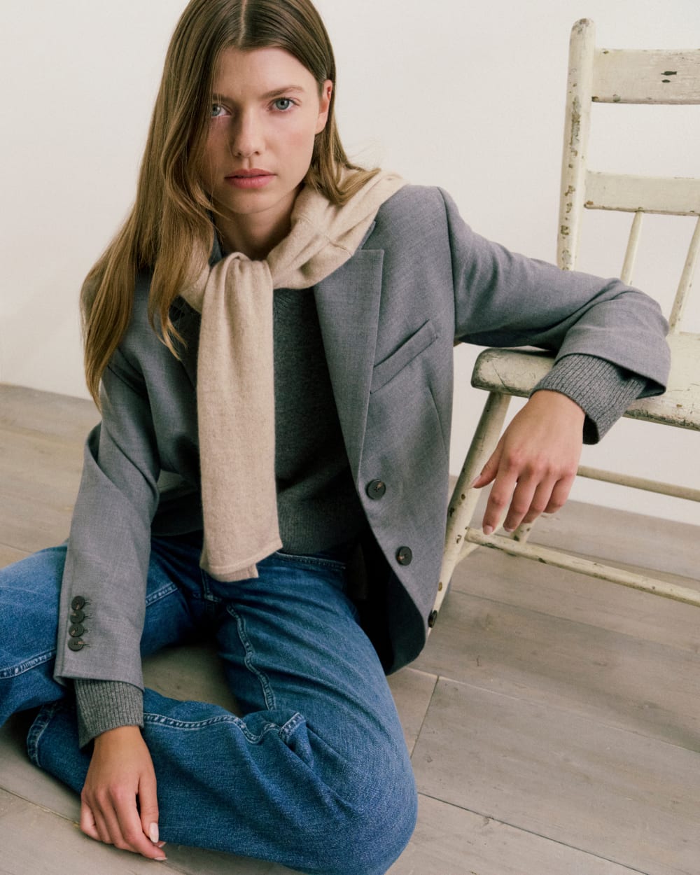 Blazer in Tailor Twill | Heather Graphite - Image 8