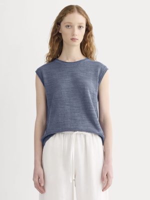 The Muscle Sweater in Cotton Linen | Indigo
