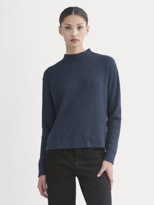 The Cozy Rib Funnel-Neck | Navy