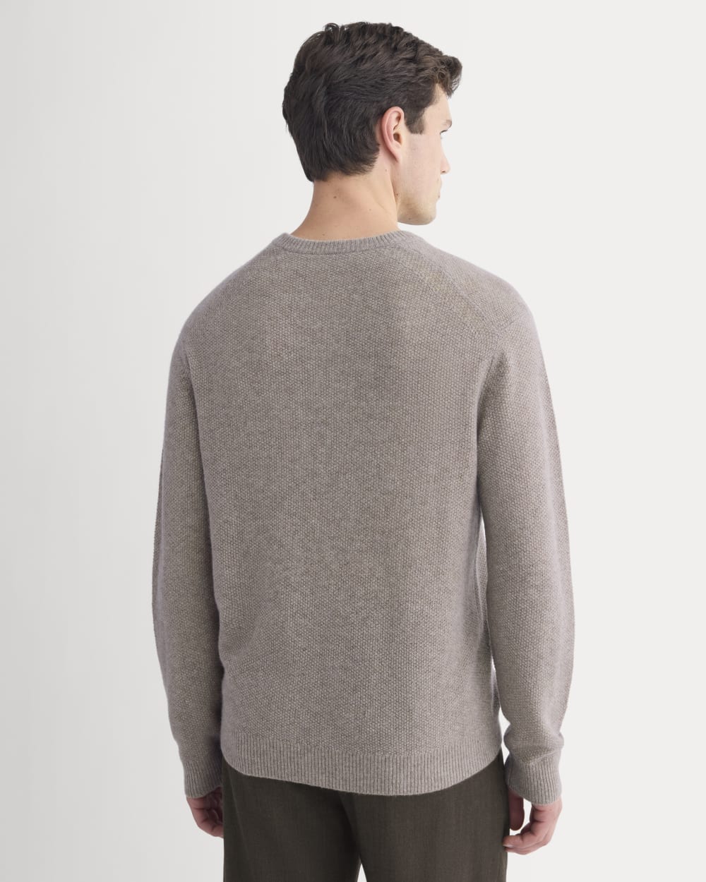 Henley in Wool Cashmere | Light Heathered Taupe - Image 5