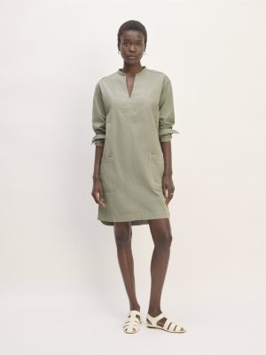 The Long-Sleeve Utility Mini Dress | Sage Green