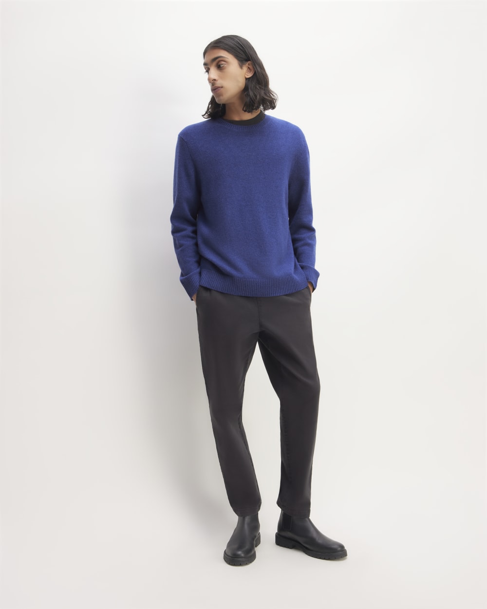 The Premium Merino Crew Neck Sweater | Bellwether Blue Heather - Image 3