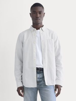 The Slim Oxford Shirt | Bone / Navy | Standard